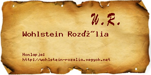 Wohlstein Rozália névjegykártya
